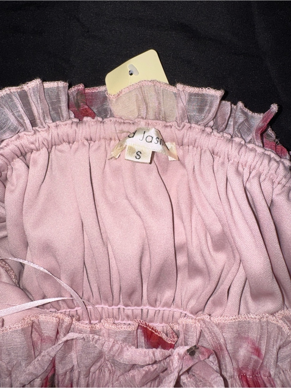 Pink Ruffle Smocked Floral Tank - Picture 3 of 3